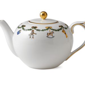 ROYAL COPENHAGEN  CHINA Star Fluted Christmas Teapot 1.5qt ROYAL COPENHAGEN