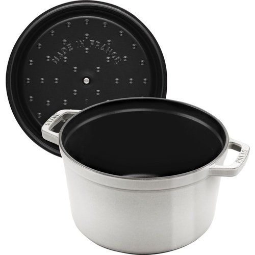 Staub High Round Cocotte White Truffle 5qt Staub