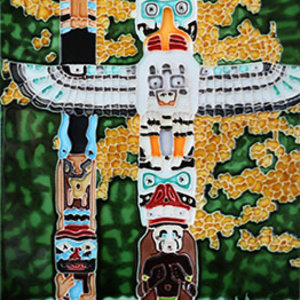 Benaya Handcrafted Art Decor Tile Totem Polies II 8 x 12 inches