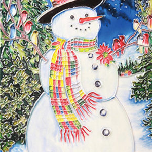 Benaya Handcrafted Art Decor Tile Snowman's Chorus 8 x 12 inches