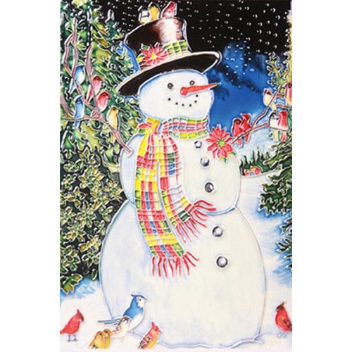 Benaya Handcrafted Art Decor Tile Snowman's Chorus 8 x 12 inches