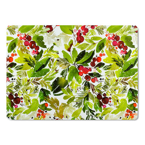 Abbott Cranberry & Greenery Placemat 13x18" WIPEABLE Abbott Cranberry & Greenery Placemat 13x18" WIPEABLE