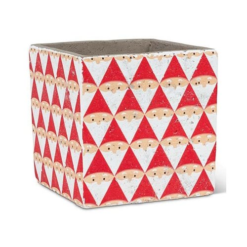 Abbott Graphic Santa Cube Planter - small Abbott Graphic Santa Cube Planter - small