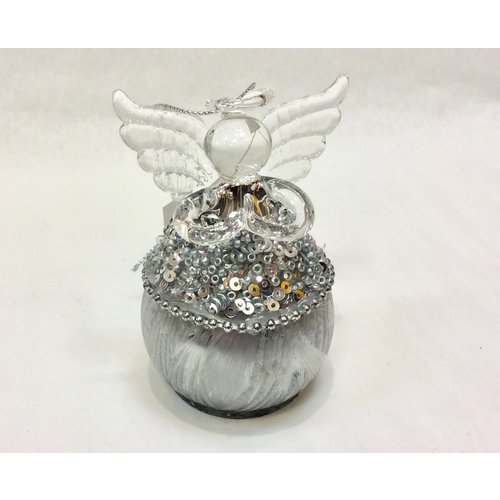V & L Associates Inc. Fairy Silvery Beaded BALL SHAPED 3” tall V & L Associates Inc. Fairy Silvery Beaded BALL SHAPED 3” tall