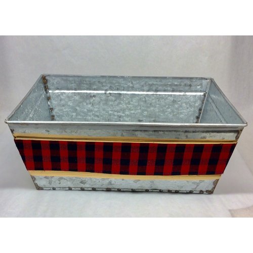 V & L Associates Inc. METAL BASKET - RED PLAID 11" x 8" x 4" V & L Associates Inc. METAL BASKET - RED PLAID 11" x 8" x 4"