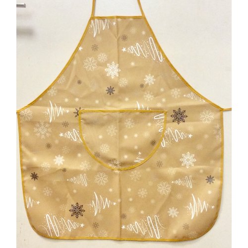 Texstyles Deco APRON FANCY XMAS TREES GOLD POLYESTER Texstyles Deco APRON FANCY XMAS TREES GOLD POLYESTER