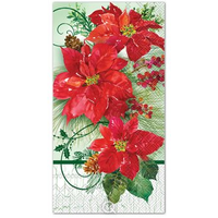 Guest Napkin Paper Poinsettia Crackle