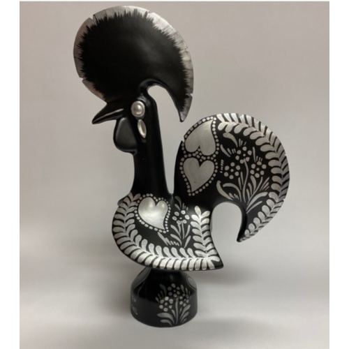 PORTUGAL IMPORTS FADO - Black with Silver Rooster 7"x4"x10" PORTUGAL IMPORTS FADO - Black with Silver Rooster 7"x4"x10"