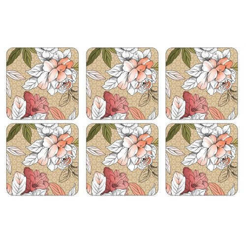 Pimpernel Coasters Floral Sketch Set/6 Pimpernel Coasters Floral Sketch Set/6