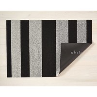 Utility Mat Bold Stripe Shag Black and White