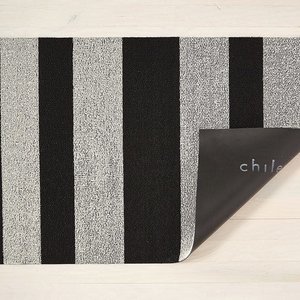 Chilewich Utility Mat Bold Stripe Shag Black and White
