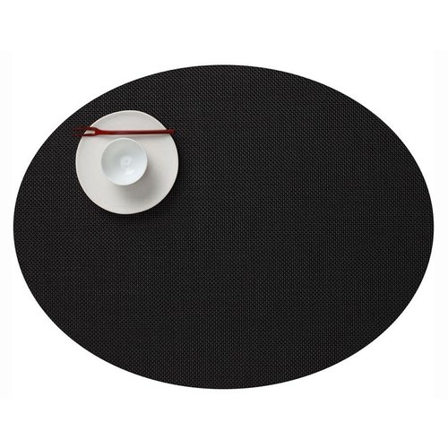Chilewich Placemat Mini Basketweave Oval Black Chilewich Placemat Mini Basketweave Oval Black
