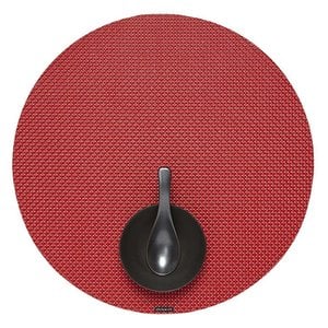 Chilewich Placemat Basketweave Round Chili