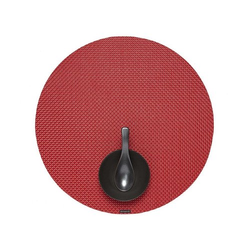 Chilewich Placemat Basketweave Round Chili