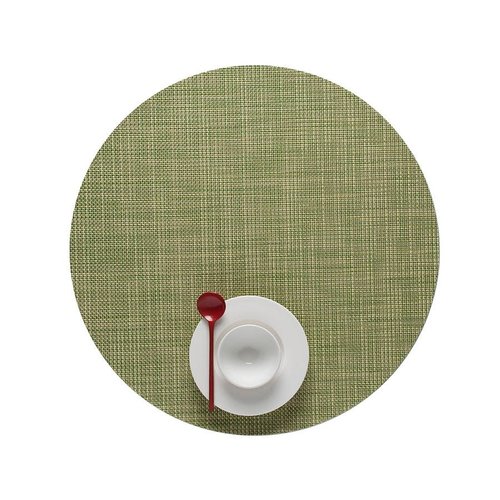 Chilewich Placemat Mini Basketweave Round DILL Chilewich Placemat Mini Basketweave Round DILL
