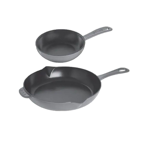Staub Fry Pan Set 10 and 6 Inch Staub Graphite Grey