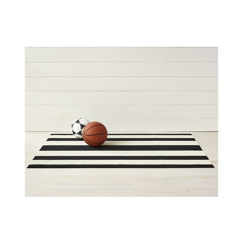 Chilewich Doormat Bold Stripe Shag Black and White