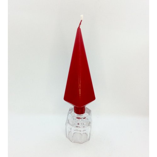 Carsim Pyramid Candle Dark Red 7"