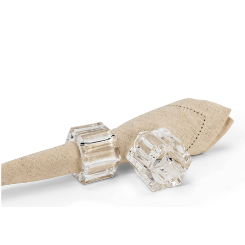 Abbott NAPKIN RING HEXAGON - CLEAR ACRYLIC Abbott NAPKIN RING HEXAGON - CLEAR ACRYLIC