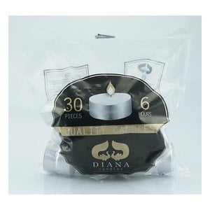 Diana Tealight White 30 Pieces 6 Hour Burn