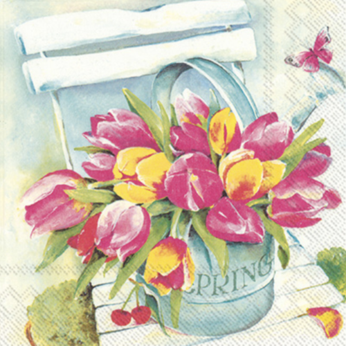 Carsim Napkin Lunch Paper SPRING TULIPS Carsim Napkin Lunch Paper SPRING TULIPS