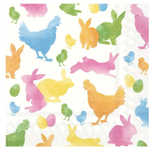 IHR Napkins Lunch Paper Colourful Rabbits IHR Napkins Lunch Paper Colourful Rabbits