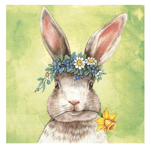 IHR Napkin Lunch Paper Easter Friends Bunny Green IHR Napkin Lunch Paper Easter Friends Bunny Green