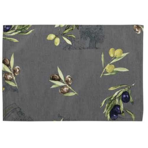 Texstyles Deco Primo Olive Grey Placemat 13x19 inches Texstyles Deco Primo Olive Grey Placemat 13x19 inches