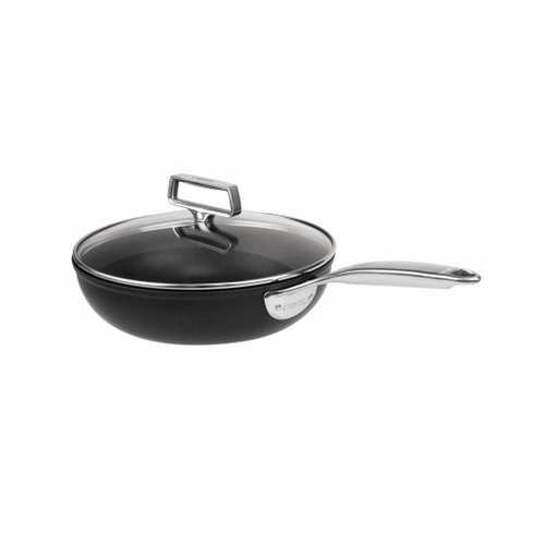 Cristel USA Inc. CRISTEL Non-stick Saute Pan with Lid 3.5 QT Castel'Pro Ultralu Long Handle Cristel USA Inc. CRISTEL Non-stick Saute Pan with Lid 3.5 QT Castel'Pro Ultralu Long Handle