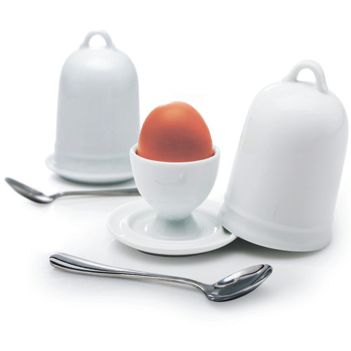 BIA Egg Cup White WITH DOME/SET OF 2 PETIT DEJEUNER