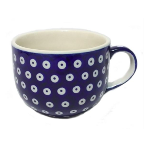 Polish Pottery Cappucino / Soup mug 500mL POLKA DOT