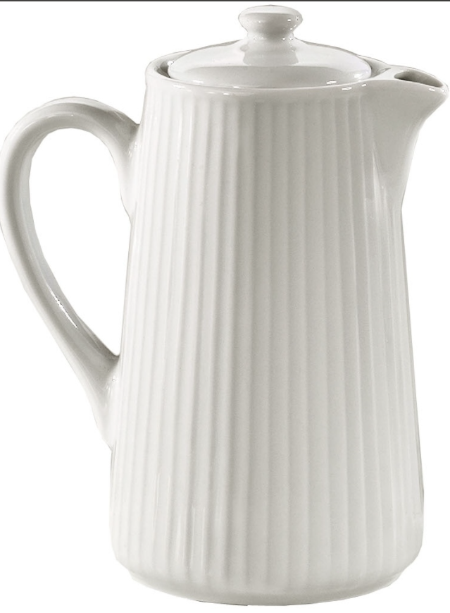 PILLIVUYT Plisse White Coffee Pot 35CL Porcelain