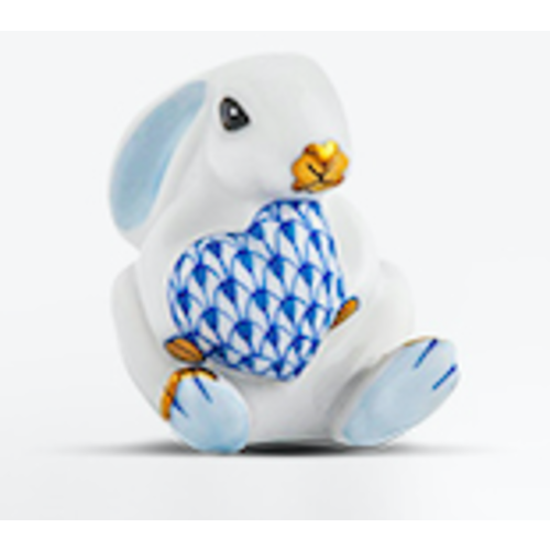 Herend Herend Bunny With Blue Fishnet Heart