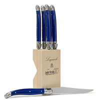 Laguiole Steak Knife Set in Block New Blue