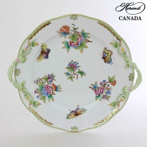 Herend Cake Plate with Handle Queen Victoria