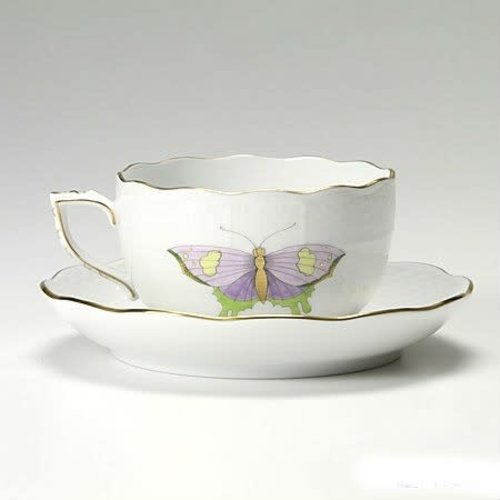 Herend Teacup and Saucer Royal Garden Butterfly