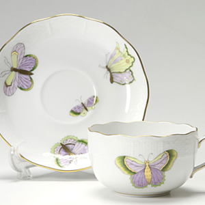 Herend Teacup and Saucer Royal Garden Butterfly