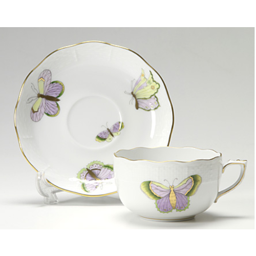 Herend Teacup and Saucer Royal Garden Butterfly