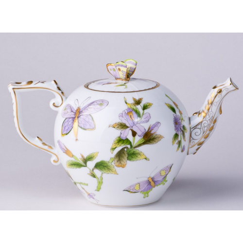 Herend Teapot Butterfly Knob Royal Garden