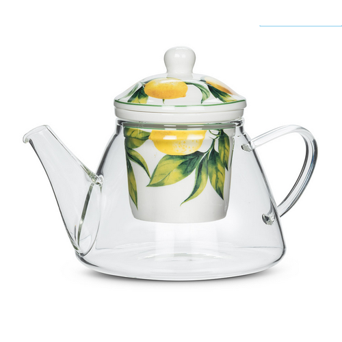 Abbott TEAPOT & Strainer Glass LEMON TREE 24oz. Abbott TEAPOT & Strainer Glass LEMON TREE 24oz.