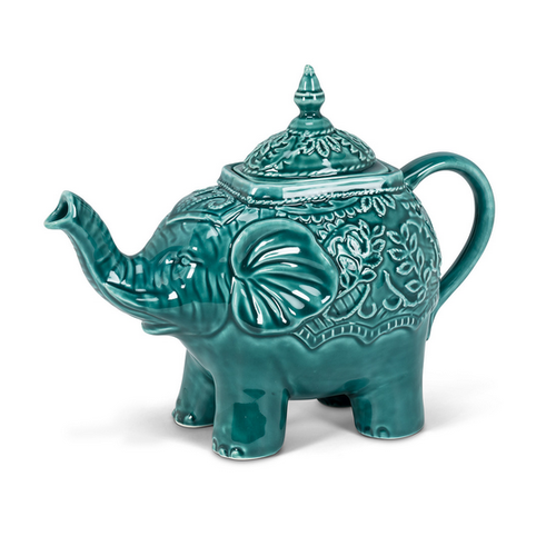 Abbott TEAPOT Ornate Elephant TEAL Abbott TEAPOT Ornate Elephant TEAL