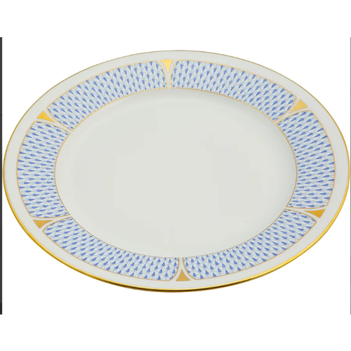 Herend Large Dinner Plate Art Deco Blue