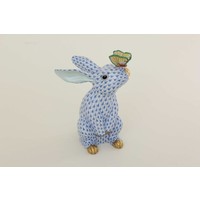 Bunny with Butterfly on Nose Fishnet Blue