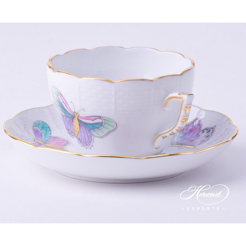 Herend Espresso Cup and Saucer Royal Garden Turquoise Butterfly