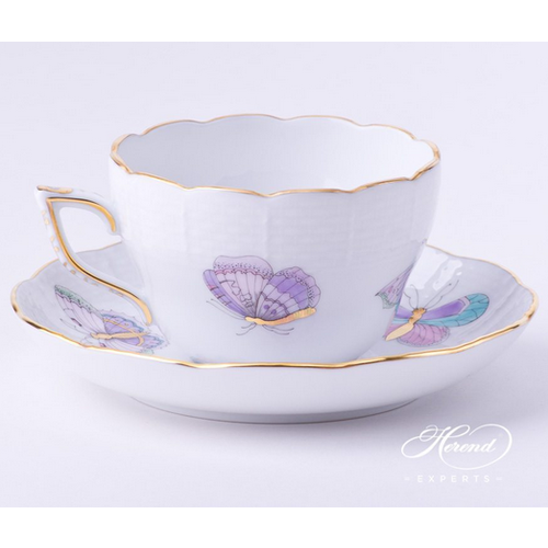 Herend Espresso Cup and Saucer Royal Garden Turquoise Butterfly