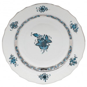 Herend Salad Plate Chinese Bouquet Turquoise Platinum