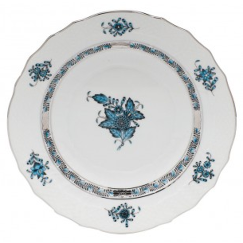 Herend Salad Plate Chinese Bouquet Turquoise Platinum