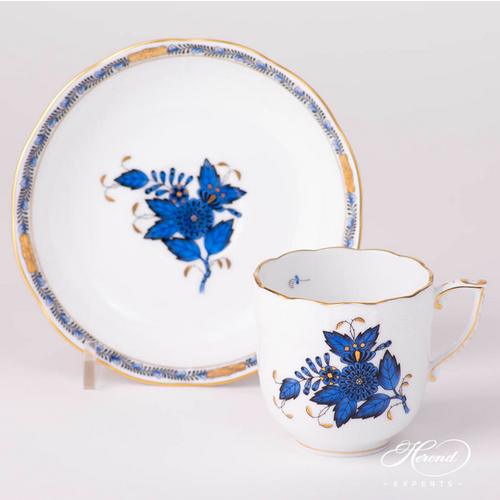 Herend Espresso Cup with Saucer Chinese Bouquet Sapphire