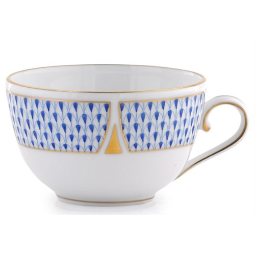 Herend Teacup and Saucer Art Deco Blue