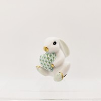 Herend Bunny With Heart Green Fishnet